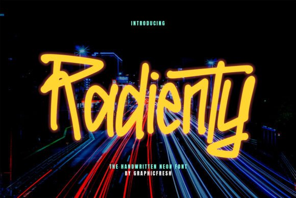Radienty: A Handwritten Neon Font for Modern Web Design